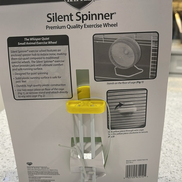 NWT KAYTEE SILENT SPINNER HAMSTER GERBIL WHEEL 6.5 INCH BLUE QUIET EXERCISE - Picture 4 of 7